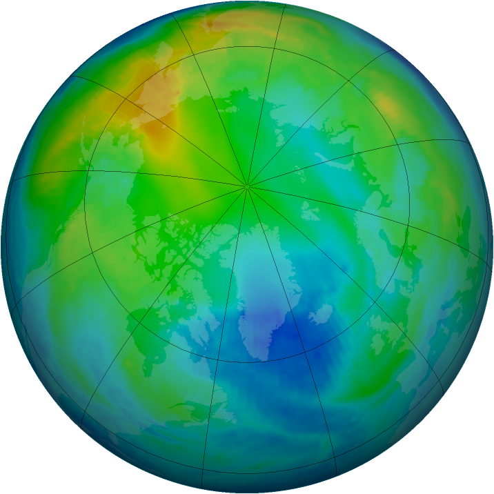 Arctic ozone map for 03 November 1998